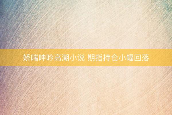 娇喘呻吟高潮小说 期指持仓小幅回落