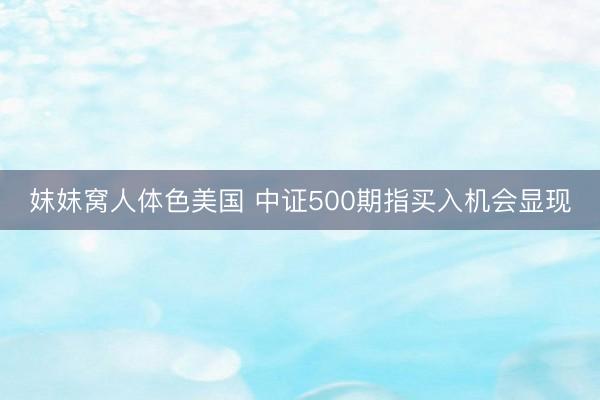 妺妺窝人体色美国 中证500期指买入机会显现