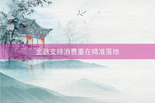 金融支持消费重在精准落地