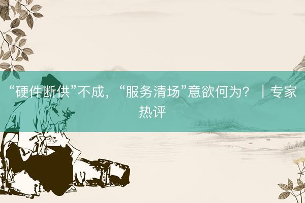 “硬件断供”不成，“服务清场”意欲何为？｜专家热评