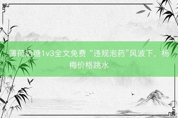 薄荷奶糖1v3全文免费 “违规泡药”风波下，杨梅价格跳水