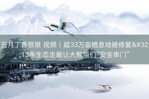 五月丁香狠狠 视频｜超33万亩栖息地被修复 13条生态走廊让大熊猫们“安全串门”