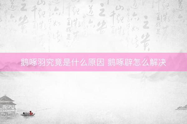 鹅啄羽究竟是什么原因 鹅啄辟怎么解决