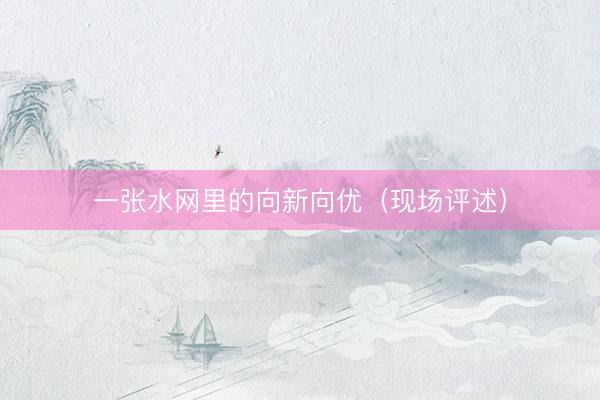 一张水网里的向新向优（现场评述）