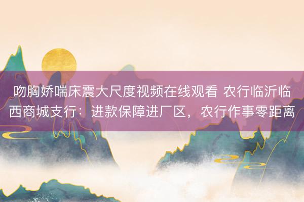 吻胸娇喘床震大尺度视频在线观看 农行临沂临西商城支行：进款保障进厂区，农行作事零距离