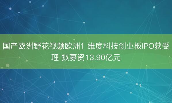 国产欧洲野花视频欧洲1 维度科技创业板IPO获受理 拟募资13.90亿元