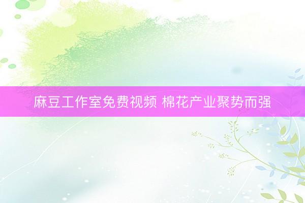 麻豆工作室免费视频 棉花产业聚势而强